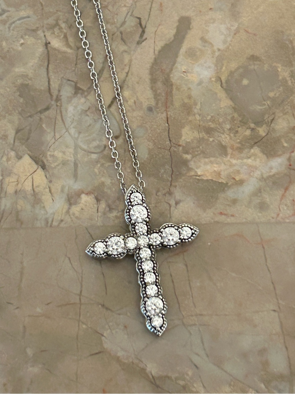Silver 925 Cross Pendant Necklace with 925 Chain
